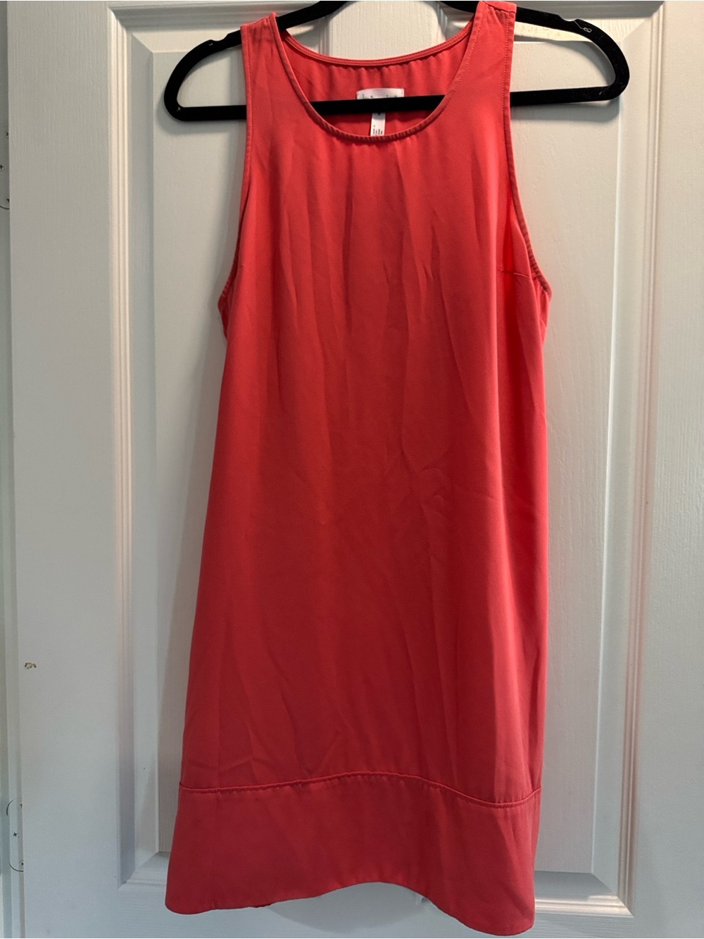 Leith Coral Pink Scoop Neck Sleeveless Shift Mini Dress Size M